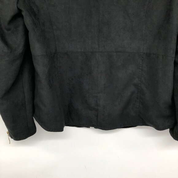 Anne Carson Black Full Zip Faux Suede Jacket size XL - Picture 9 of 14